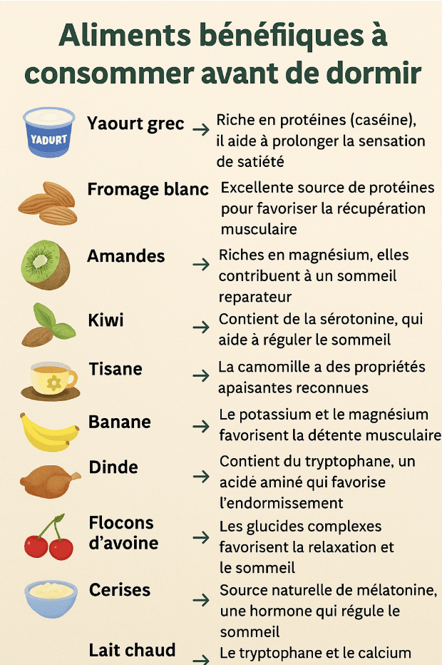 Screenshot 2025-03-30 at 11.42.59 PM Infographie des aliments à consommer avant de dormir pour perdre du poids : yaourt grec, kiwi, flocons d’avoine, tisane, amandes, dinde et autres aliments favorisant le sommeil et la satiété