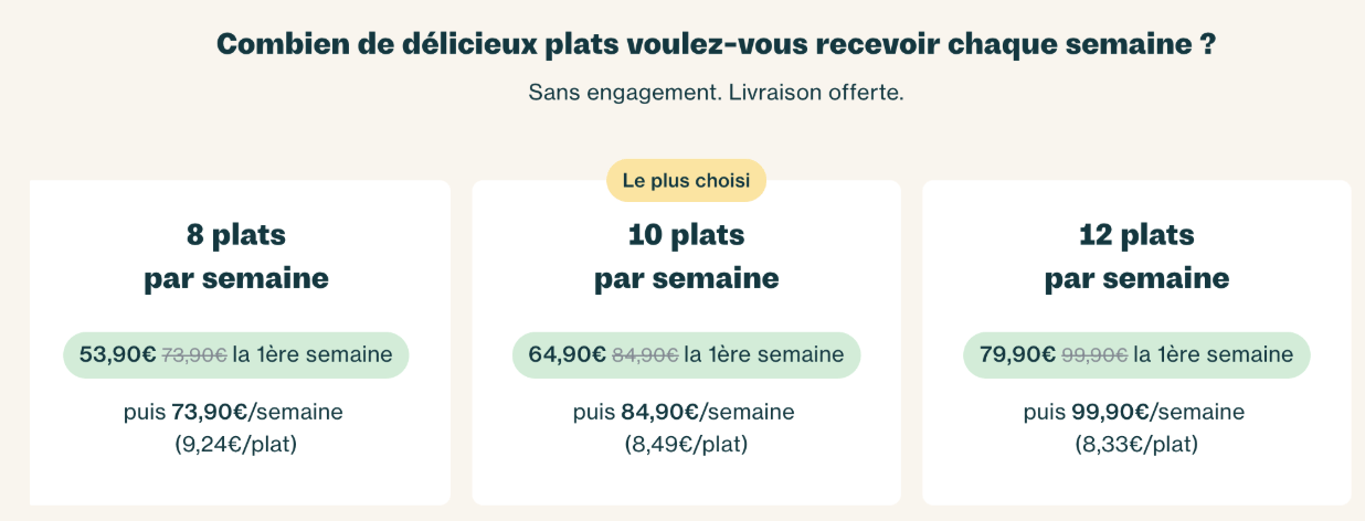 Screenshot 2025-04-21 at 3.04.57 PM Tarifs des formules Seazon en 2025 : 8, 10 ou 12 plats par semaine avec réduction la première semaine et livraison gratuite