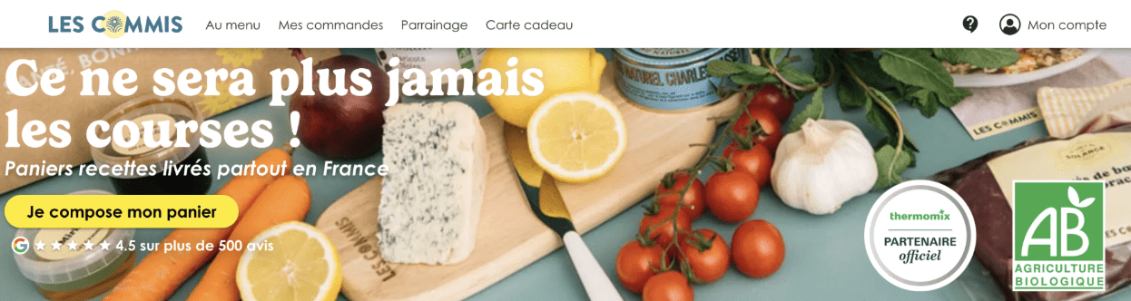 Screenshot 2025-04-21 at 5.55.08 AM Panier repas Les Commis avec légumes frais, fromage, citron et produits bio