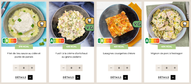 Screenshot 2025-06-10 at 6.54.10 PM Sélection de plats Cheef équilibrés avec Nutri-Score, calories et options végétariennes