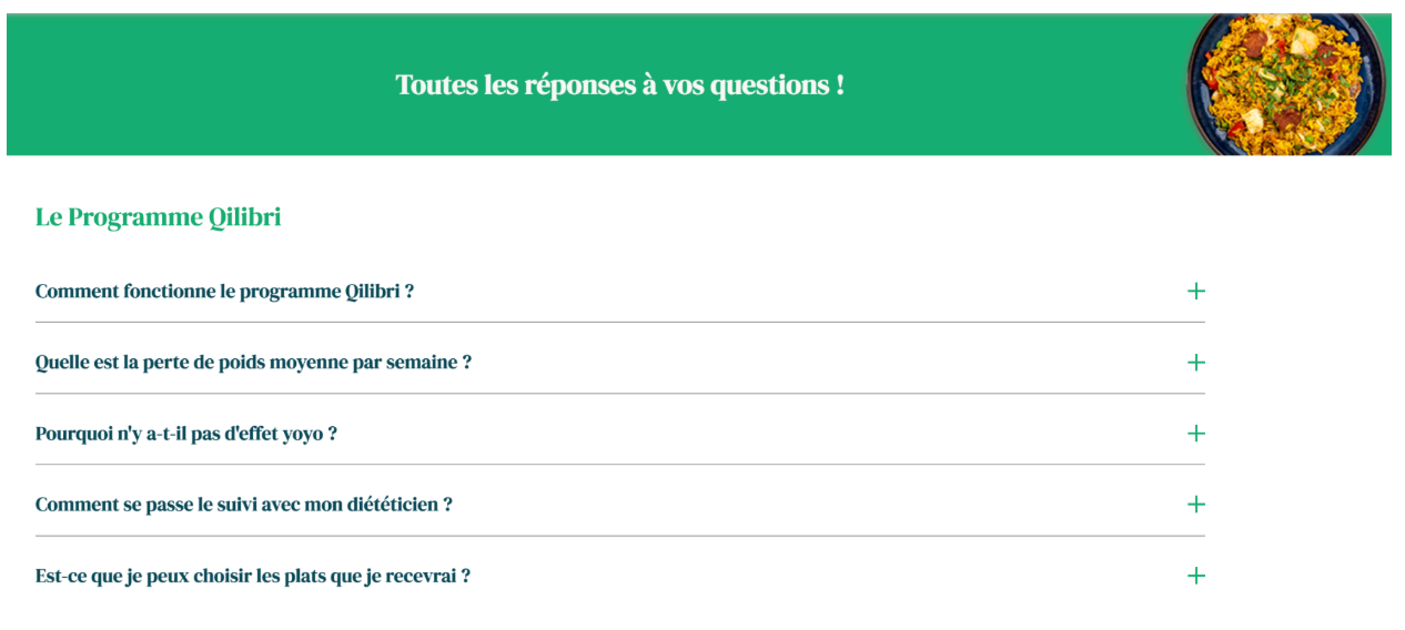 Screenshot 2025-06-17 at 1.51.14 PM FAQ Qilibri : fonctionnement du programme, perte de poids, effet yoyo, suivi diététique et choix des plats